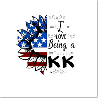 Vintage American Flag I Love Being A Kk Happy Independence Day Posters and Art